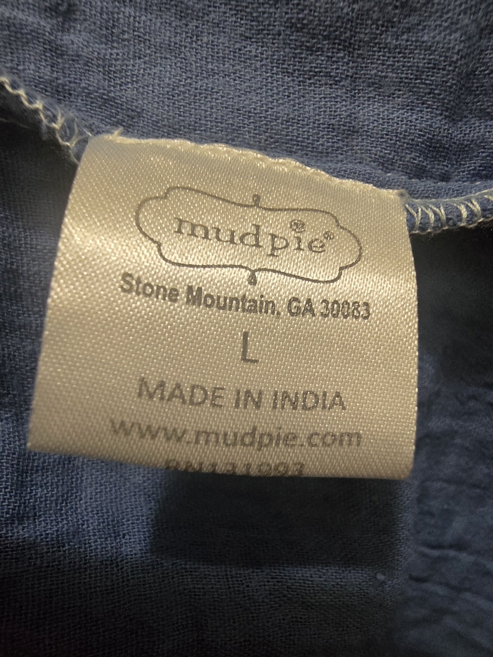 Mud Pie "Nile" Colorblock (Blue & White) Tiered High-Low Gauze Sundress Size L - Picture 6 of 6